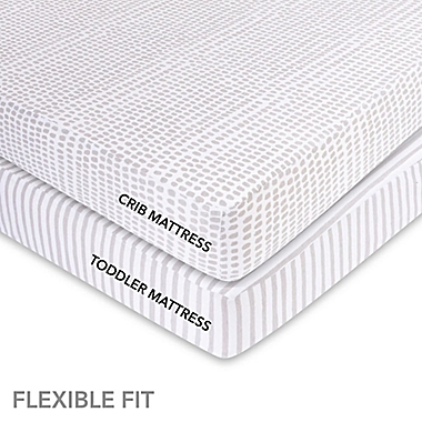 Ely&#39;s &amp; Co.&reg; 2-Pack Waterproof Crib Sheets in Taupe. View a larger version of this product image.
