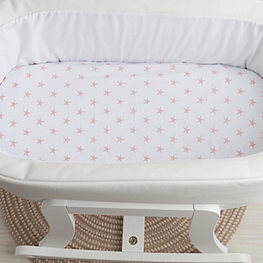 Ely&#39;s &amp; Co.&reg; 2-Pack Stars Jersey Cotton Bassinet Sheets in Mauve. View a larger version of this product image.
