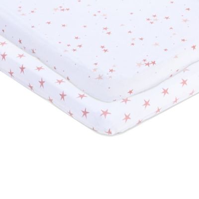 Ely&#39;s &amp; Co.&reg; 2-Pack Stars Jersey Cotton Bassinet Sheets in Mauve
