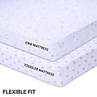 Alternate image 1 for Ely&#39;s &amp; Co. 2-Pack Stars Jersey Cotton Crib Sheets in Mauve