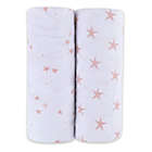 Alternate image 0 for Ely&#39;s &amp; Co. 2-Pack Stars Jersey Cotton Crib Sheets in Mauve