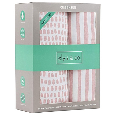 Ely&#39;s &amp; Co.&reg; 2-Pack Waterproof Crib Sheets in Mauve. View a larger version of this product image.