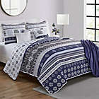 Alternate image 1 for VCNY Home Fair Isle 7-Piece Reversible Full/Queen Quilt Set in Blue/White