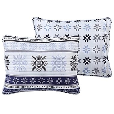 VCNY Home Fair Isle 7-Piece Reversible Full/Queen Quilt Set in Blue/White. View a larger version of this product image.