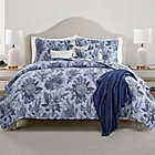 Alternate image 0 for Pines and Flowers 7-Piece Reversible Full/Queen Quilt Set in Grey/Blue