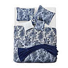 Alternate image 2 for Pines and Flowers 7-Piece Reversible Full/Queen Quilt Set in Grey/Blue