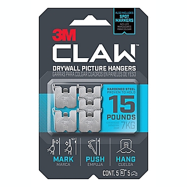 3M CLAW 5-Pack 15 lb. Drywall Picture Hangers. View a larger version of this product image.
