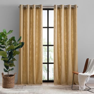 Mercantile Hawthorne 84-Inch Grommet Light Filtering Lined Curtain Panel in Gold (Single)