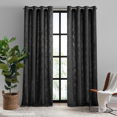 Mercantile Hawthorne 95-Inch Grommet Light Filtering Lined Curtain Panel in Charcoal (Single)