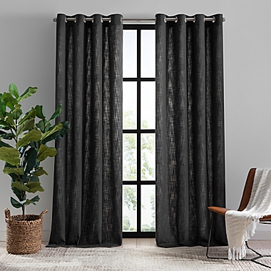 Mercantile Hawthorne 84-Inch Grommet Light Filtering Lined Curtain Panel in Charcoal (Single). View a larger version of this product image.