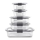 Alternate image 0 for Rubbermaid&reg; Brilliance 10-Piece Glass Storage Containers Set