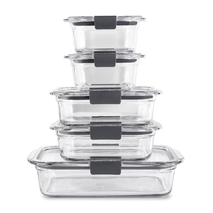 Rubbermaid® Brilliance 10Piece Glass Storage Containers Set Bed Bath