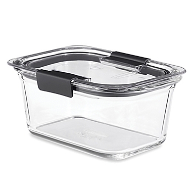 Rubbermaid&reg; Brilliance&trade; 4.7 Cup Rectangular Glass Food Storage Container. View a larger version of this product image.