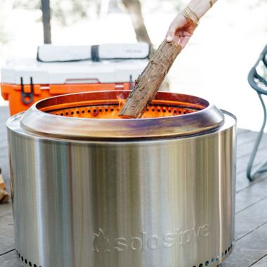 Solo Stove Yukon Wood Burning Fire Pit in Silver. View a larger version of this product image.