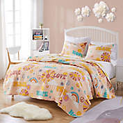 Greenland Home Fashions Cassidy 2-Piece Reversible Twin/Twin XL Quilt Set in Peach