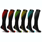 6-Pack Multicolor Athletic Compression Socks