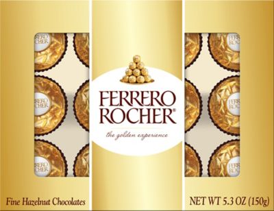 Ferrero Rocher&reg; Fine Hazelnut Chocolates 5.3oz/12-count Golden Gift Box