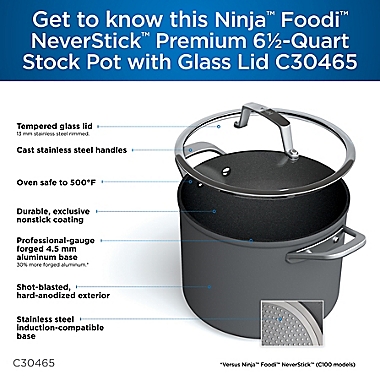 Ninja&trade; Foodi&trade; NeverStick&trade; Premium Hard-Anodized 6.5 qt. Covered Stock Pot. View a larger version of this product image.