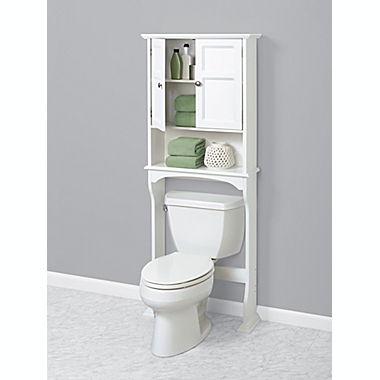 Zenna Home&reg; Collette Wood Over-the-Toilet Bathroom Spacesaver in White. View a larger version of this product image.