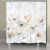 Laural Home&reg; Gray Poppy Garden 71-Inch x 72-Inch Shower Curtain