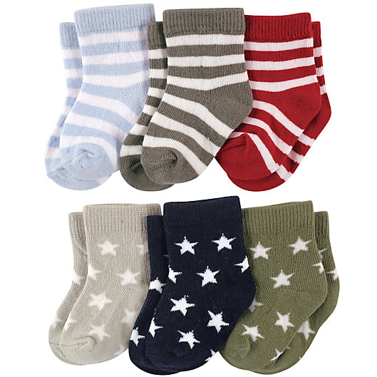 Alternate image 1 for Luvable Friends® 6-Pack Star Stripes Socks