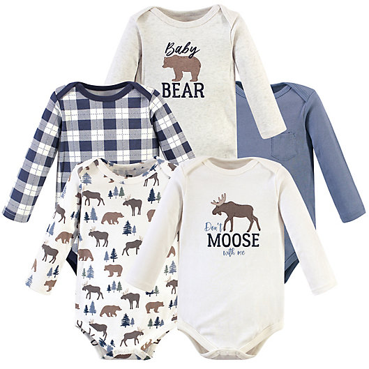 5-Pack Moose Hudson Baby Boy Long Sleeve Bodysuits