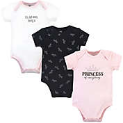 Hudson Baby&reg; 3-Pack Pink Princess Bodysuits