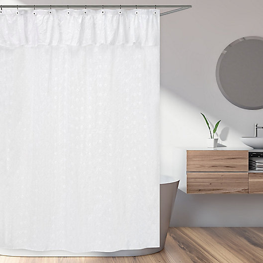 Alternate image 1 for Sweet Jojo Designs White Eyelet Shower Curtain