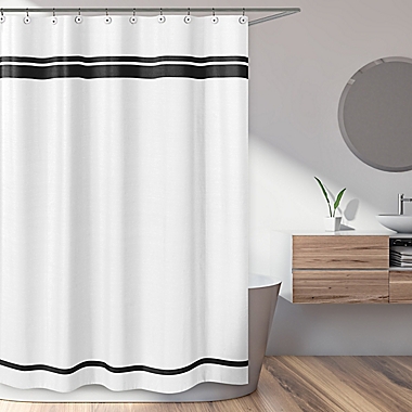Sweet Jojo Designs Hotel Shower Curtain in White/Black. View a larger version of this product image.