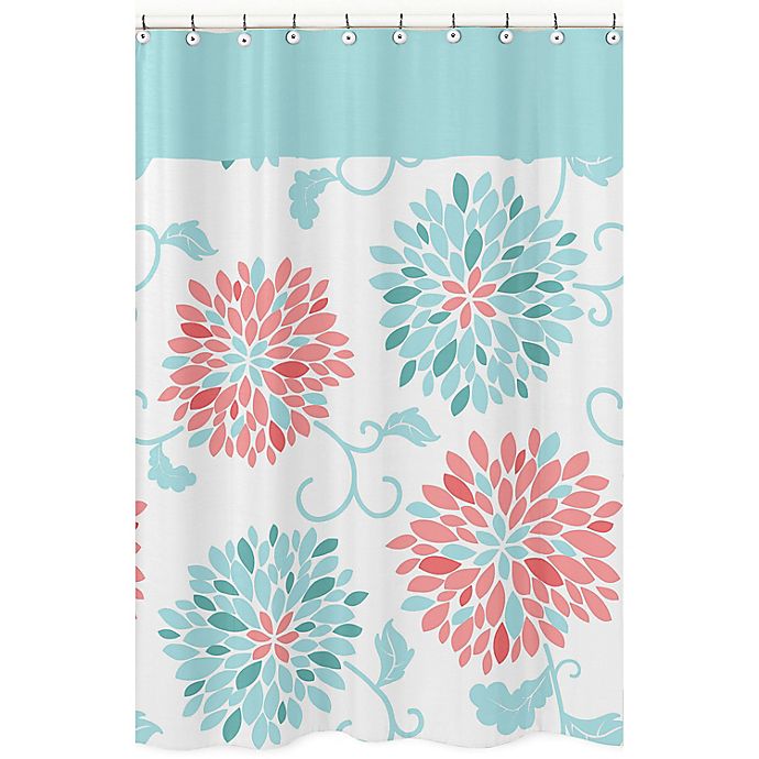 Sweet Jojo Designs Emma Shower Curtain, Turquoise And White Shower Curtain