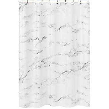 Sweet Jojo Designs Marble Shower Curtain in Black/White. View a larger version of this product image.