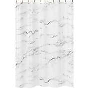 Sweet Jojo Designs Marble Shower Curtain in Black/White