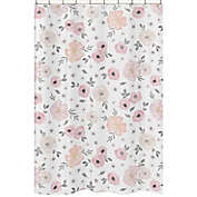 Pink Fl Shower Curtain Bed Bath, Pink And Gray Flower Shower Curtain