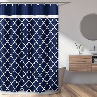 Navy And Beige Shower Curtain Bed, Navy Blue Beige Shower Curtain