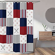 Sweet Jojo Designs&reg; Baseball Patch Multicolor Shower Curtain