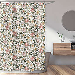 Sweet Jojo Designs Vintage Floral Shower Curtain in Pink/Green