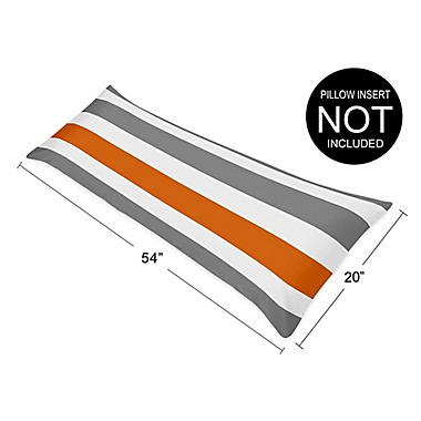 Sweet Jojo Designs Grey and Orange Stripe Body Pillow Case. View a larger version of this product image.