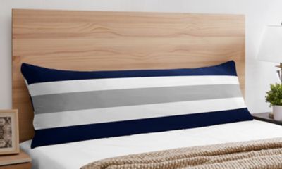 Sweet Jojo Designs Navy and Grey Stripe Body Pillow Case
