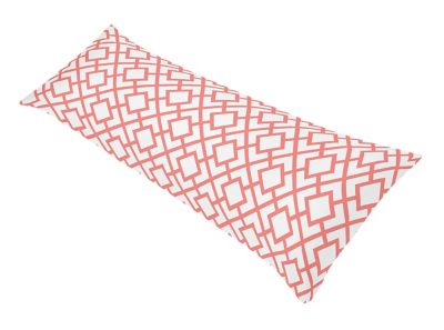 Sweet Jojo Designs Mod Diamond Body Pillowcase in White/Coral