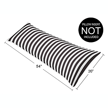 Sweet Jojo Designs Paris Striped Body Pillowcase in Black/White. View a larger version of this product image.