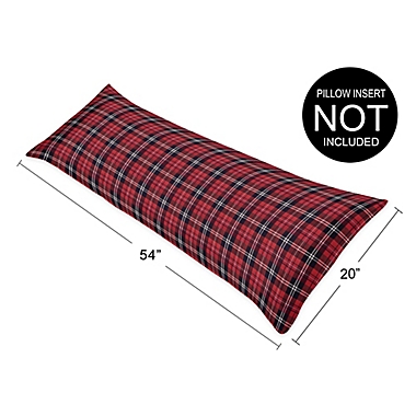Sweet Jojo Designs&reg; Rustic Patch Plaid Body Pillowcase in Red/Black. View a larger version of this product image.