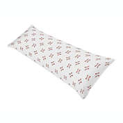 Sweet Jojo Designs&reg; Baseball Patch Body Pillowcase in Red/White