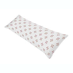 Sweet Jojo Designs® Baseball Patch Body Pillowcase in Red/White