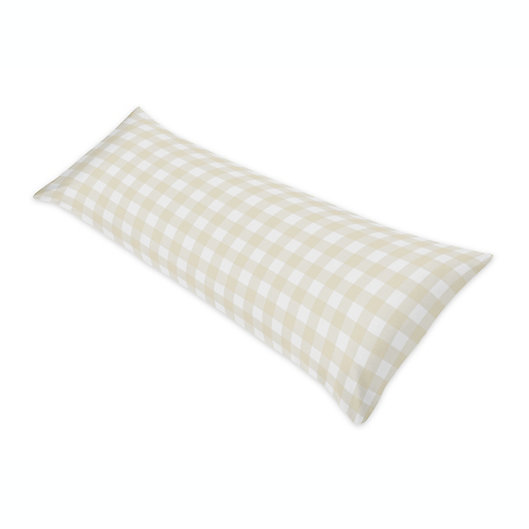 Alternate image 1 for Sweet Jojo Designs® Woodland Camo Buffalo Plaid Body Pillowcase in Beige/White