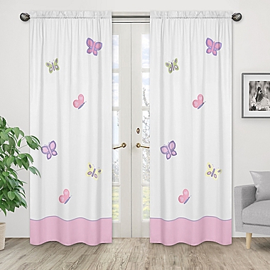 Erfly Window Curtain Panel Pair In, Pink And Beige Shower Curtain Ideas 2020