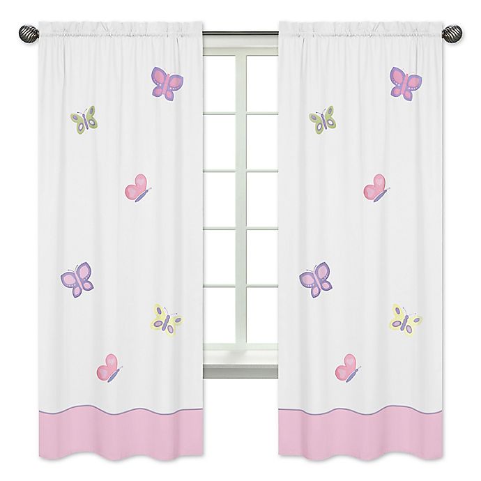 Sweet Jojo Designs Erfly Window, Pink Window Curtains
