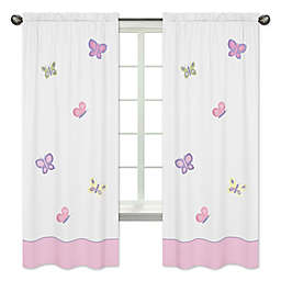 Sweet Jojo Designs® Butterfly Window Curtain Panel Pair in Pink/Purple