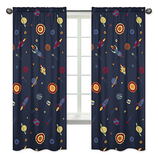 Alternate image 1 for Sweet Jojo Designs Space Galaxy Window Curtain Panel (Set of 2)