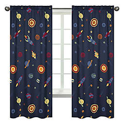 Sweet Jojo Designs Space Galaxy Window Curtain Panel (Set of 2)