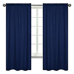 Sweet Jojo Designs Solid Navy Window Curtain Panel Set